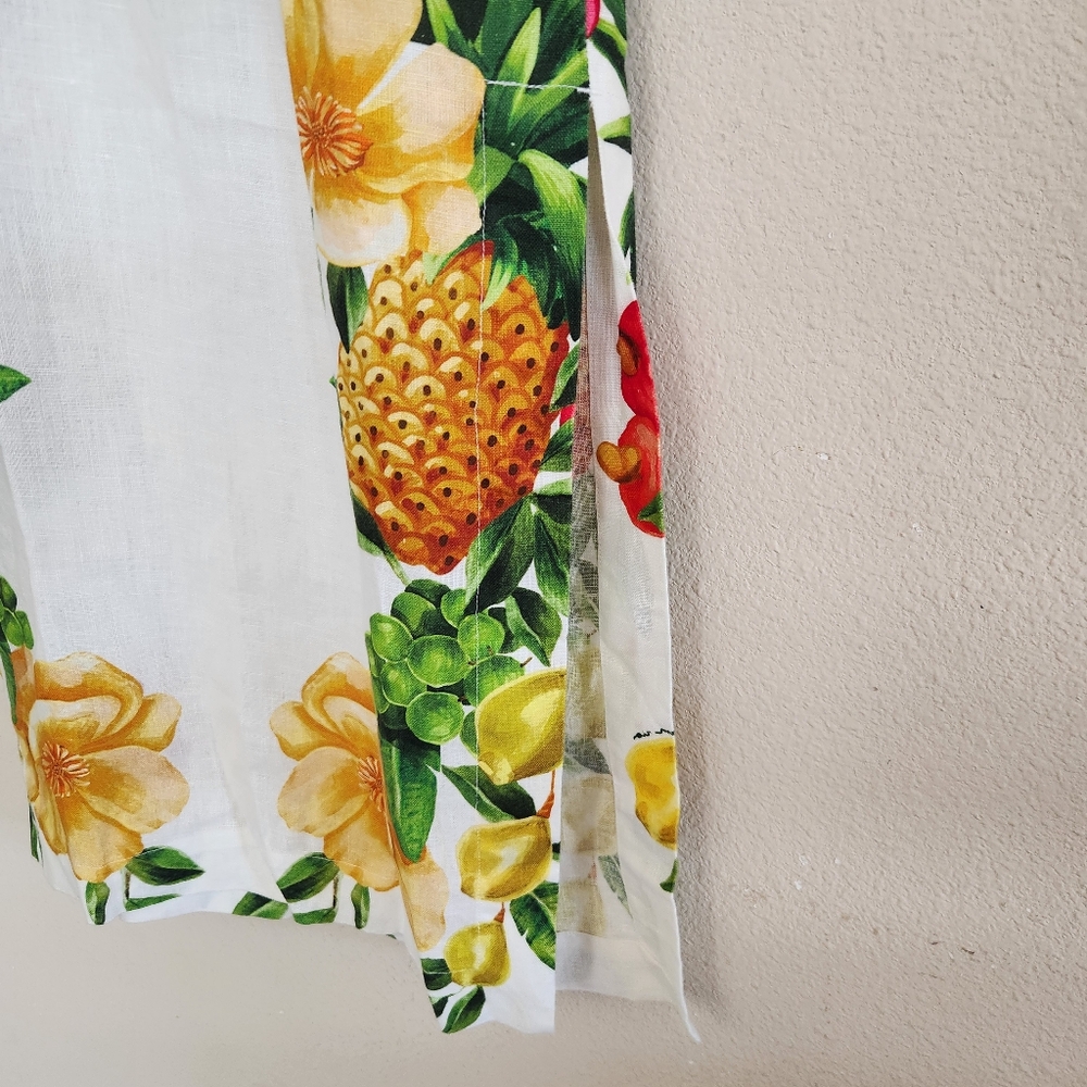 Farm Rio Linen Picnic Flowers Maxi Dress Size XXS NWT Off White $298 - Picture 4 of 14